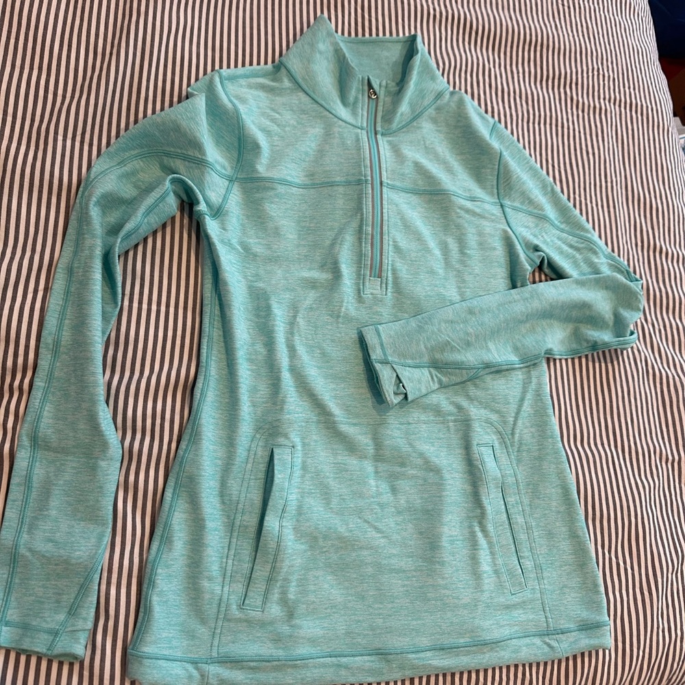 Iviva (Lululemon) girls half zip turquoise sz 14